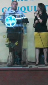 Vanessa Translating at her church for Checkerz